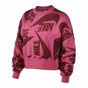 NWT Nike Women Icon Clash Magenta fleece crop crew pullover size 3X